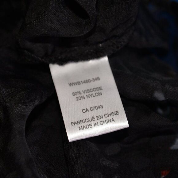 Maison Cinqcent Black Velvet Leopard Print Mock Neck Blouse Sz XS - Picture 8 of 8